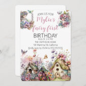 Fairy eerste verjaardagsfeestje kaart (Voorkant / Achterkant)