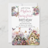 Fairy eerste verjaardagsfeestje kaart (Voorkant)