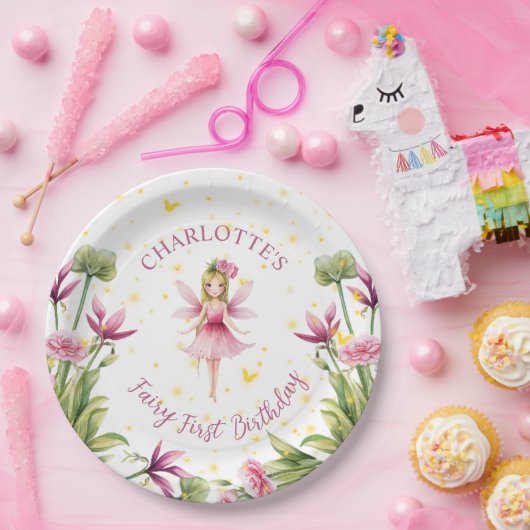 Fairy Eerste Verjaardagsfeestje Papier Bord (Feest)