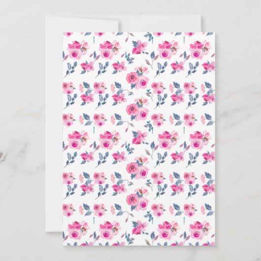 Fairy Eerste Waterverf Bloemen Meisjes 1e Verjaard Bedankkaart (Achterkant)