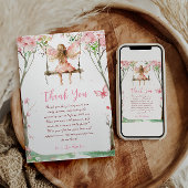 Fairy Eerste Waterverf Bloemen Meisjes 1e Verjaard Bedankkaart