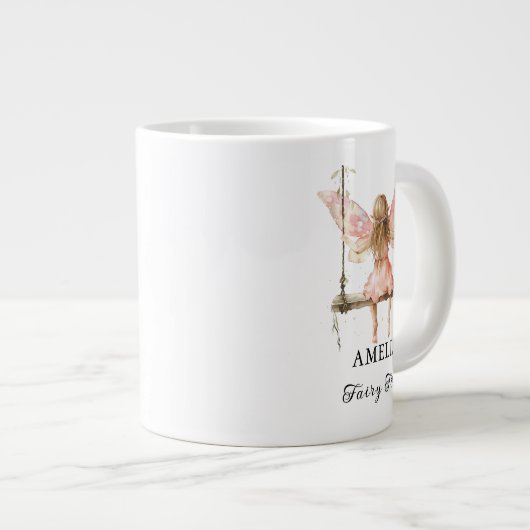 Fairy Eerste Waterverf Bloemen Meisjes 1e Verjaard Grote Koffiekop (Voorkant rechts)