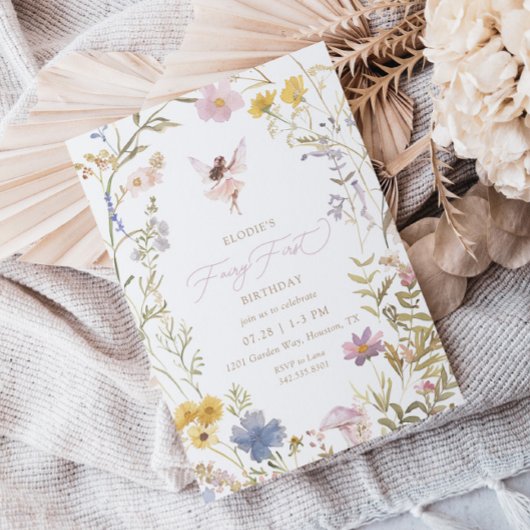 Fairy Eerste Waterverf Bloemen Meisjes 1e Verjaard Kaart