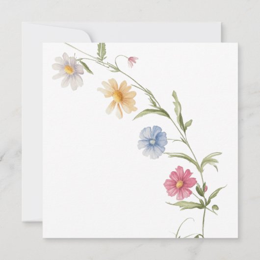 Fairy Eerste Waterverf Widflower Meisjes Verjaarda Kaart (Achterkant)