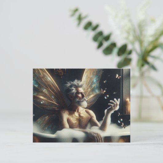 Fairy Elder Man Takes a Bath Briefkaart (Staand voorkant)