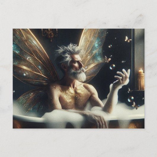 Fairy Elder Man Takes a Bath Briefkaart (Voorkant)