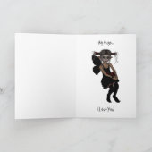 Fairy Elf Dark Wolf Raven De trappen Happy Birthda Kaart (Binnen)