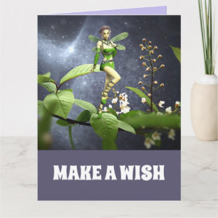 FAIRY ELF GIRL FOREST BIRTHDAY Wenskaart Kaart