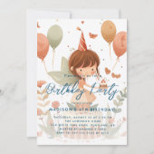 Fairy en ballonnen verjaardagsfeestje voor kindere kaart (Voorkant)