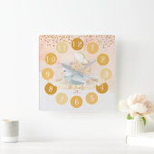 Fairy en Bird Kinder Large Clock Vierkante Klok (Huis)