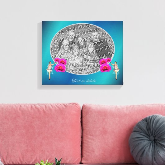 Fairy en bloemen gepersonaliseerd Voeg je eigen fo Canvas Afdruk (Insitu (Woonkamer))