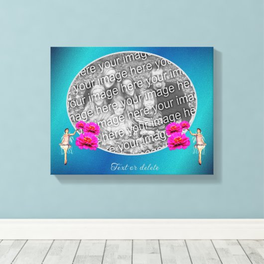 Fairy en bloemen gepersonaliseerd Voeg je eigen fo Canvas Afdruk (Insitu (Houten vloer))