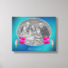 Fairy en bloemen gepersonaliseerd Voeg je eigen fo Canvas Afdruk