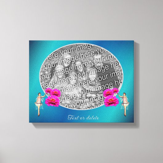 Fairy en bloemen gepersonaliseerd Voeg je eigen fo Canvas Afdruk (Voorkant)