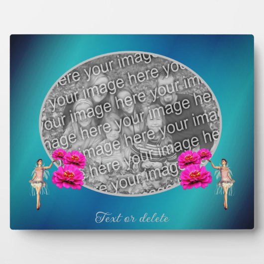 Fairy en bloemen gepersonaliseerd Voeg je eigen fo Fotoplaat (Voorkant)