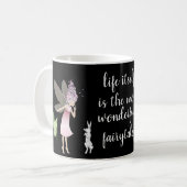 Fairy en Bunny met Inspirerend Quote Koffiemok (Voorkant links)