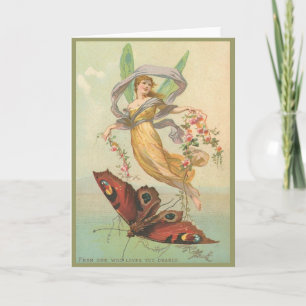 Fairy en Butterfly in de lucht Wenskaart Kaart