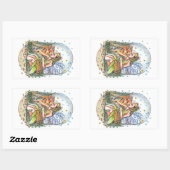 Fairy en de fawn rechthoekige sticker (Vel)