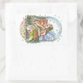 Fairy en de fawn rechthoekige sticker (Tas)