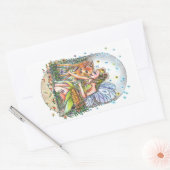 Fairy en de fawn rechthoekige sticker (Envelop)