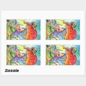 Fairy en de slak rechthoekige sticker (Vel)