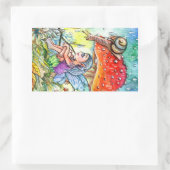 Fairy en de slak rechthoekige sticker (Tas)