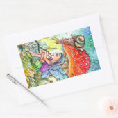 Fairy en de slak rechthoekige sticker (Envelop)