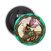 Fairy en Dragon Fantasy Art van Molly Harrison Button Flesopener (Voorkant)