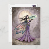 Fairy en Dragonfly Mystieke Fantasy Art Briefkaart (Voorkant / Achterkant)