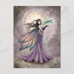 Fairy en Dragonfly Mystieke Fantasy Art Briefkaart