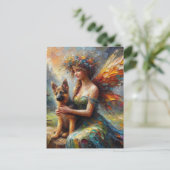 Fairy en Duitse herder puppy Briefkaart (Staand voorkant)