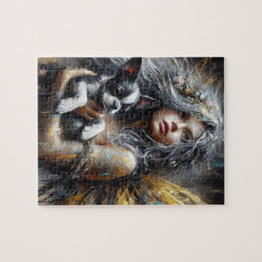 Fairy en een Boston Terrier-puppy Legpuzzel (Horizontaal)