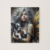 Fairy en een Boston Terrier-puppy Legpuzzel (Verticaal)