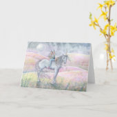 Fairy en eenhoorn Kaart (Gele Bloem)