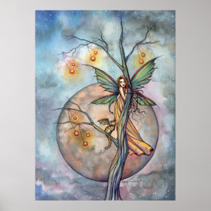 Fairy en Fairy Cat Poster Print door Molly Harriso