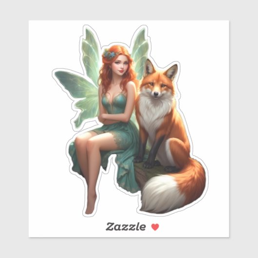 Fairy en Fox Sticker (Vel)