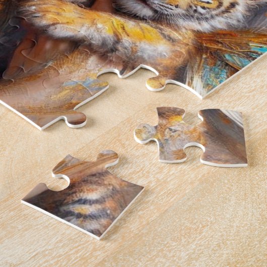 Fairy en haar Baby Tiger Fairy Legpuzzel (Zijkant)