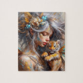 Fairy en haar Baby Tiger Fairy Legpuzzel (Verticaal)