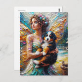 Fairy en haar Berner Sennenhond Puppy Briefkaart (Voorkant / Achterkant)