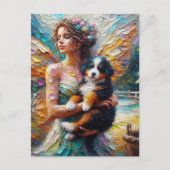 Fairy en haar Berner Sennenhond Puppy Briefkaart (Voorkant)