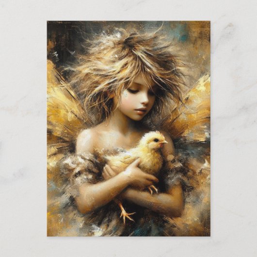 Fairy en haar Buff Chick Briefkaart (Voorkant)
