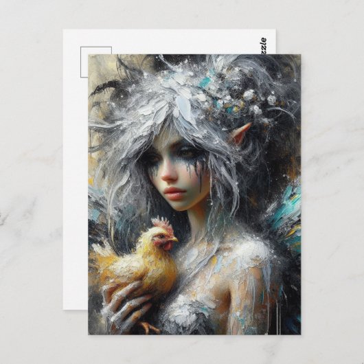 Fairy en haar Buff Chicken Briefkaart (Voorkant / Achterkant)