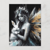 Fairy en haar Bunny Glitch Briefkaart (Voorkant)