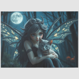 Fairy en haar kat tissuepapier