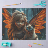 Fairy en haar kat tissuepapier (Craft)
