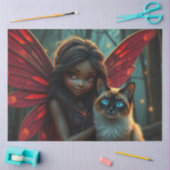Fairy en haar kat tissuepapier (Craft)
