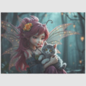 Fairy en haar kat, tissuepapier (Voorkant)