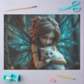 Fairy en haar kat tissuepapier (Craft)