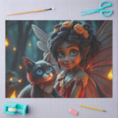 Fairy en haar kat tissuepapier (Craft)