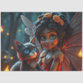 Fairy en haar kat tissuepapier (Voorkant)